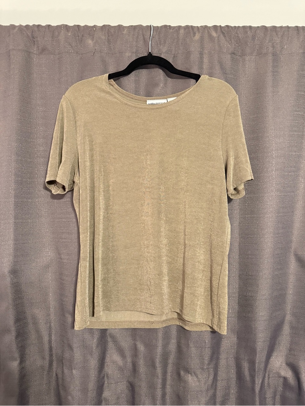 kathy ireland Short Sleeve Crewneck Top - Taupe